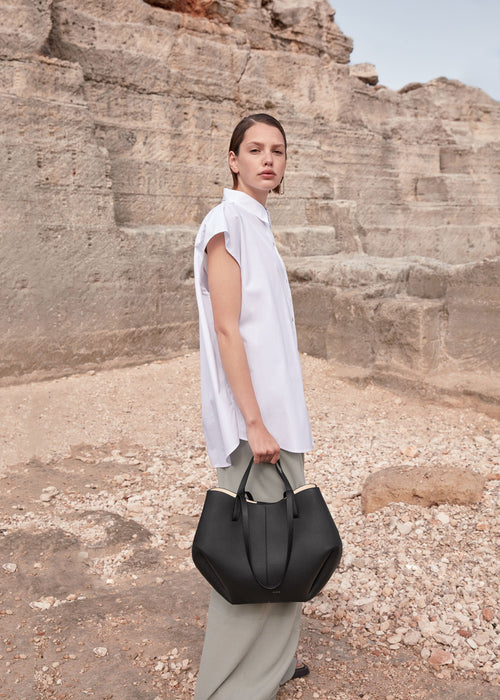 Cyme — Cuir Grainé Noir — vue de profil